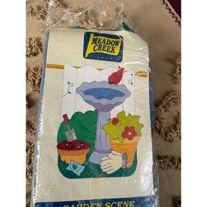 Sculpted Applique Garden Flag 28" x 40" By Meadow Creek Spring Bird Flower